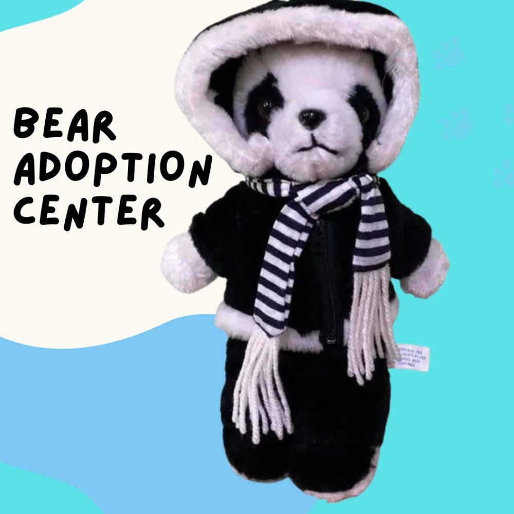 Vintage Interpur Plush Panda Bear In Parka